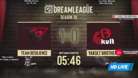 Poster siaran Team Resilience VS Yakutou Brothers