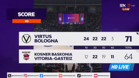 Poster siaran Virtus Bologna VS Baskonia Vitoria