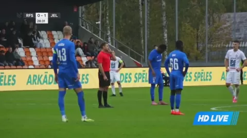 Poster siaran Rigas Futbola Skola VS Jelgava