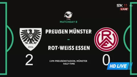 Poster siaran Preußen Münster VS Rot-Weiss Essen